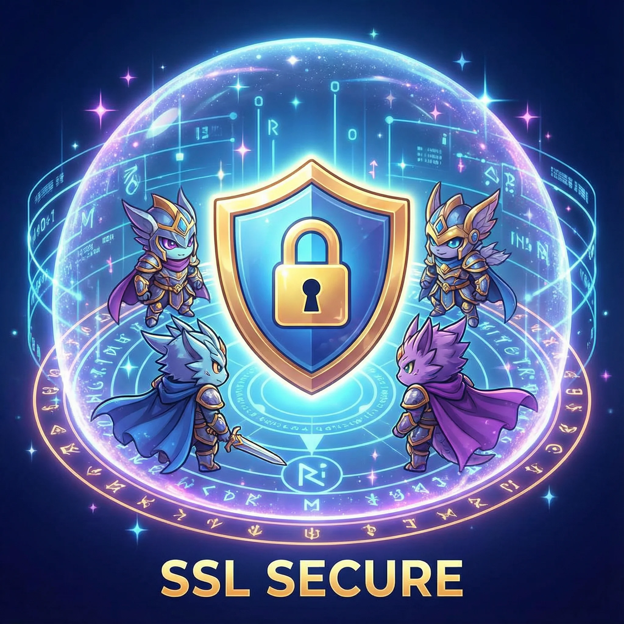 Escudo de seguridad SSL con guardianes protectores